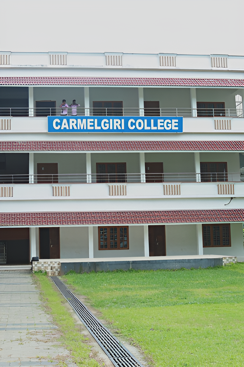 Group of students studying in the Carmelgiri College garden